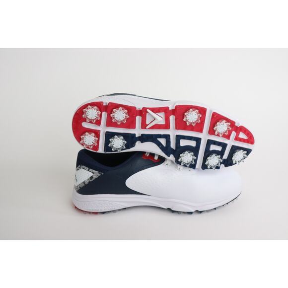 BRAND NEW Callaway Men's Golf Shoes Size 8 White Navy Red CG410WBD Spiked - Picture 5 of 9